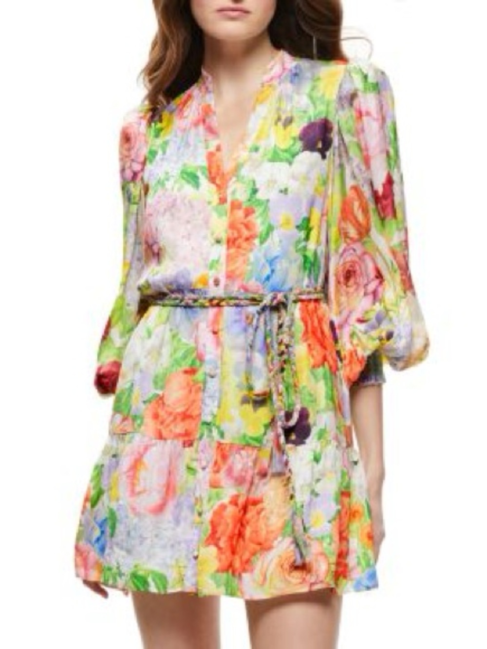 NWT Alice + Olivia Dawn Floral Antonette Button Front Mini Dress | 10 | $495